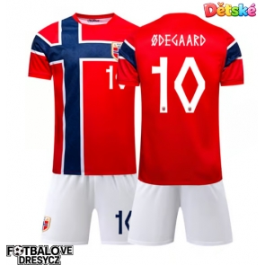 Norsko Martin Odegaard #10 Dětské Domácí dres komplet MS 2026 Krátký Rukáv (+ trenýrky)